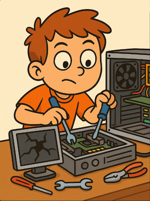 Started repairing computers for neighbors and friends
