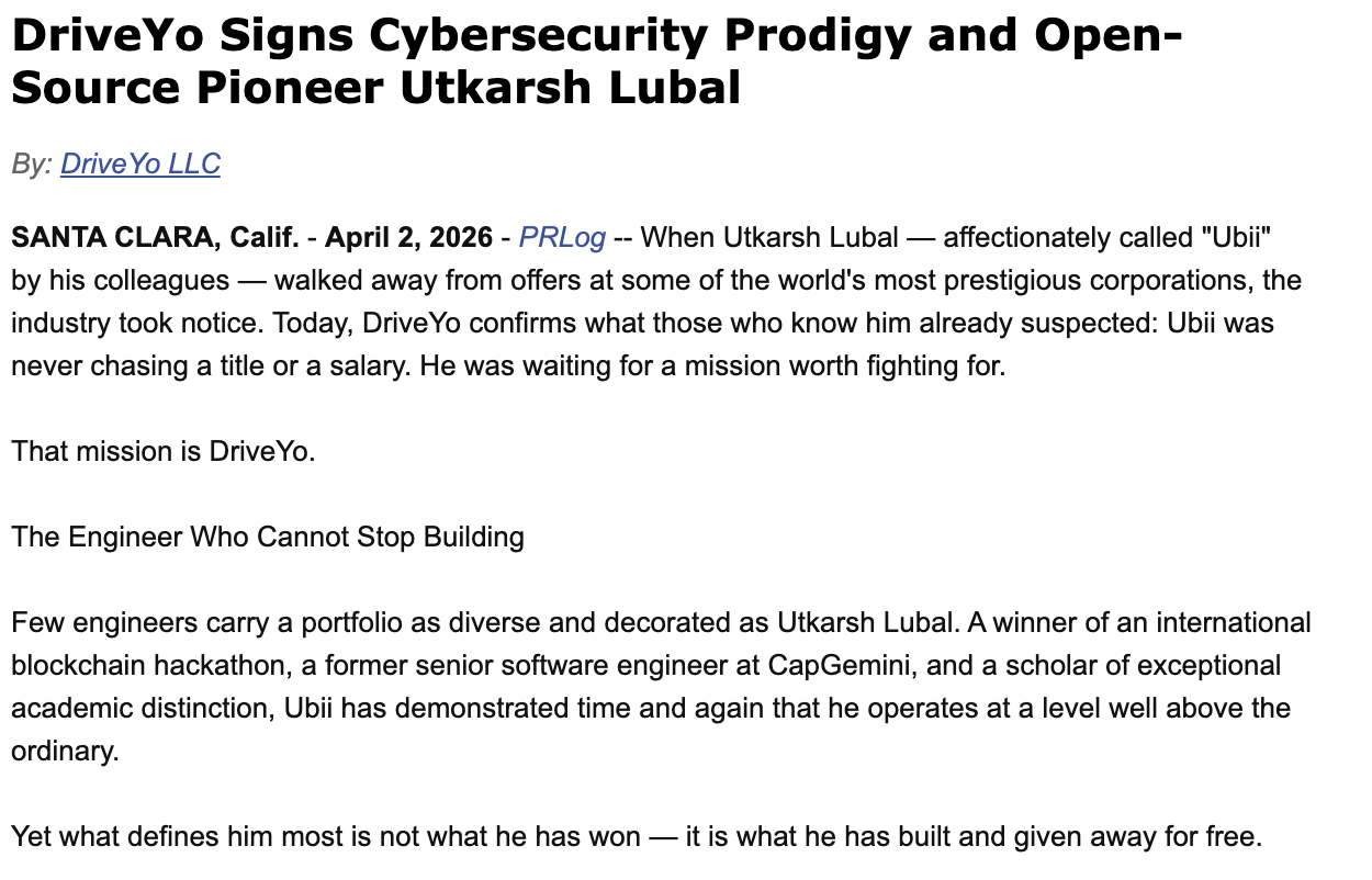 PRLog article page